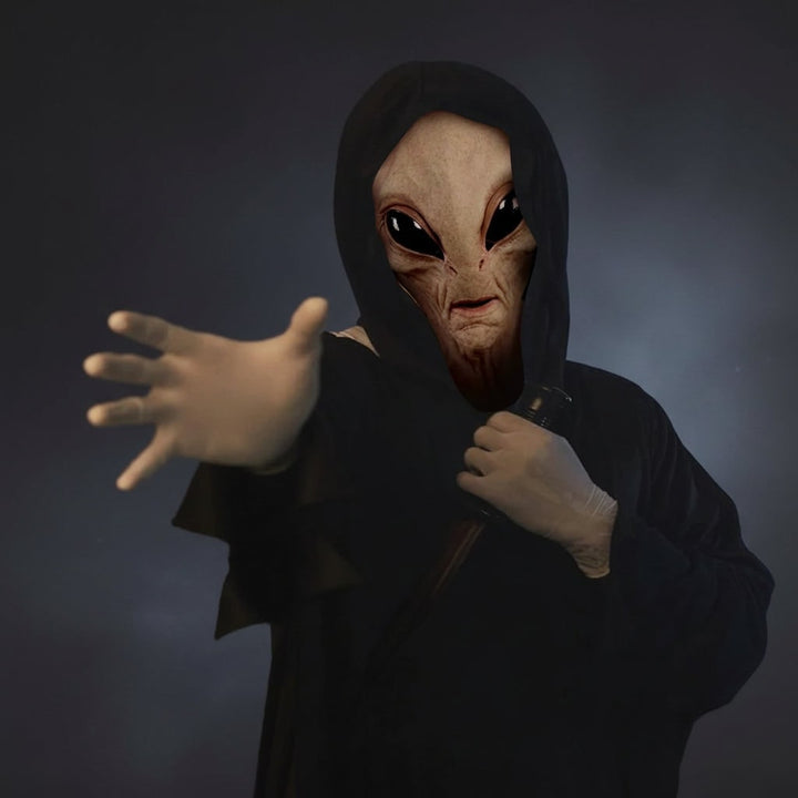 Halloween Alien Mask Full Head Latex Creepy for Adult Costume Party Space