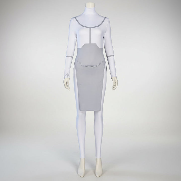 Halloween Cosplay Bodysuit Costume with Mock Turtleneck and Tabard for Anime Outfits