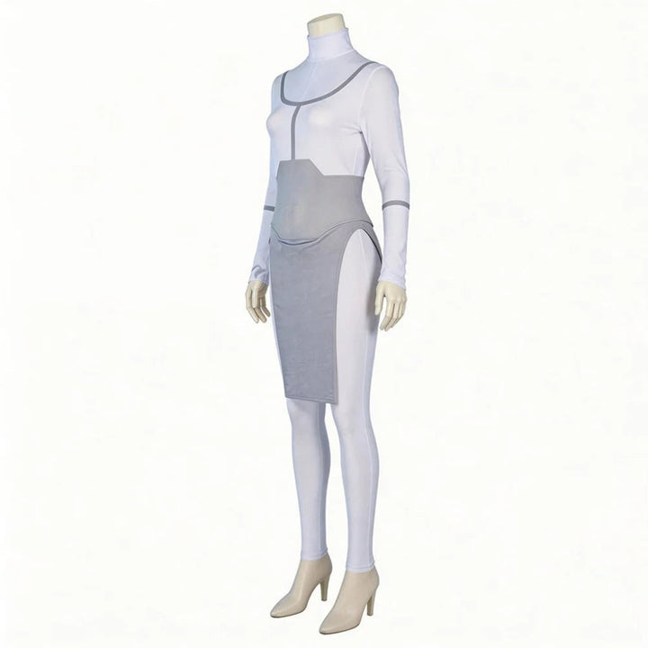 Halloween Cosplay Bodysuit Costume with Mock Turtleneck and Tabard for Anime Outfits