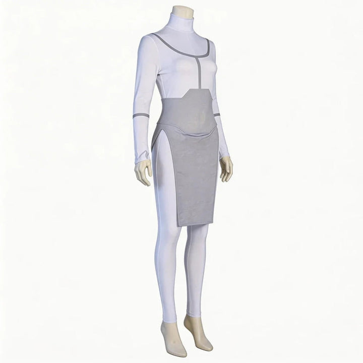 Halloween Cosplay Bodysuit Costume with Mock Turtleneck and Tabard for Anime Outfits