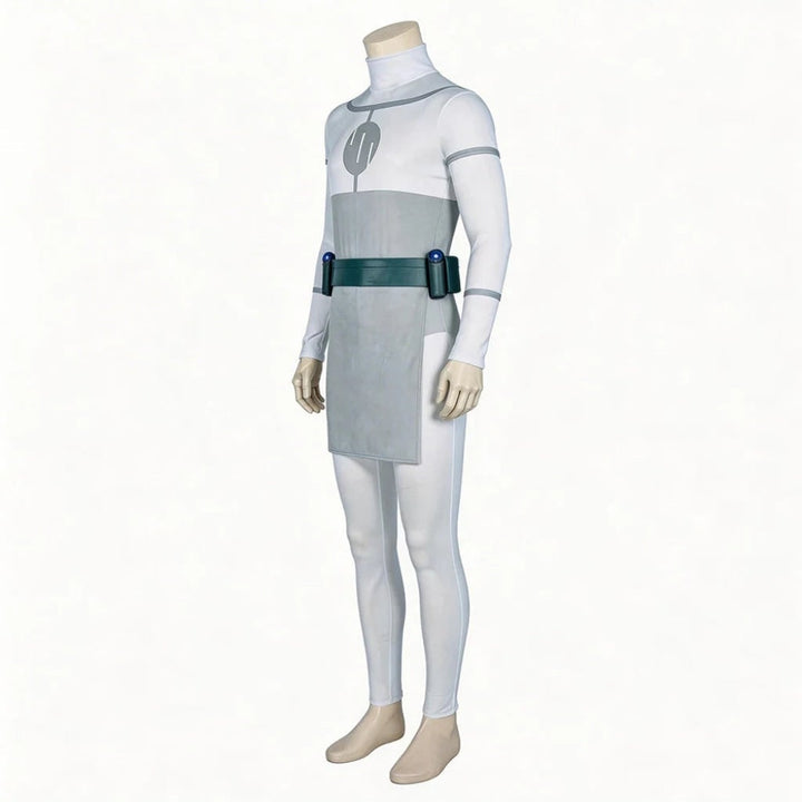 Halloween Cosplay Bodysuit Costume with Mock Turtleneck and Tabard for Anime Outfits