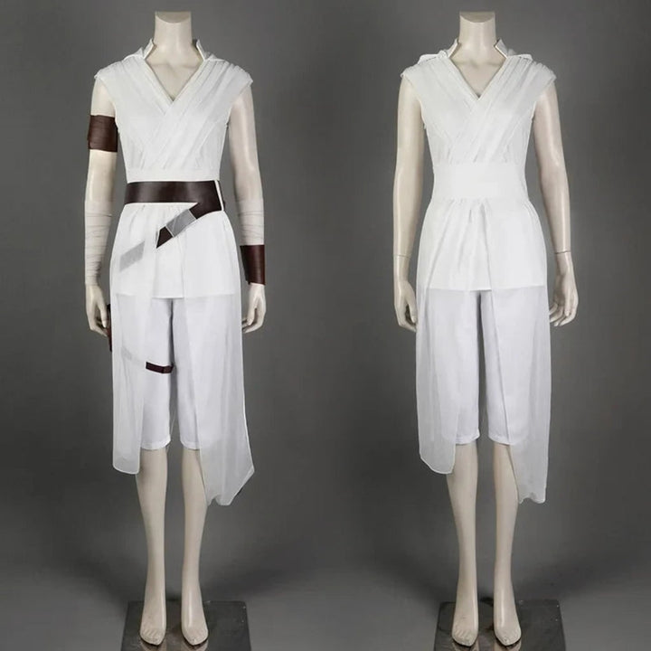 Halloween Cosplay Costume with Draped Tunic Cropped Pants and Faux-Leather Belt