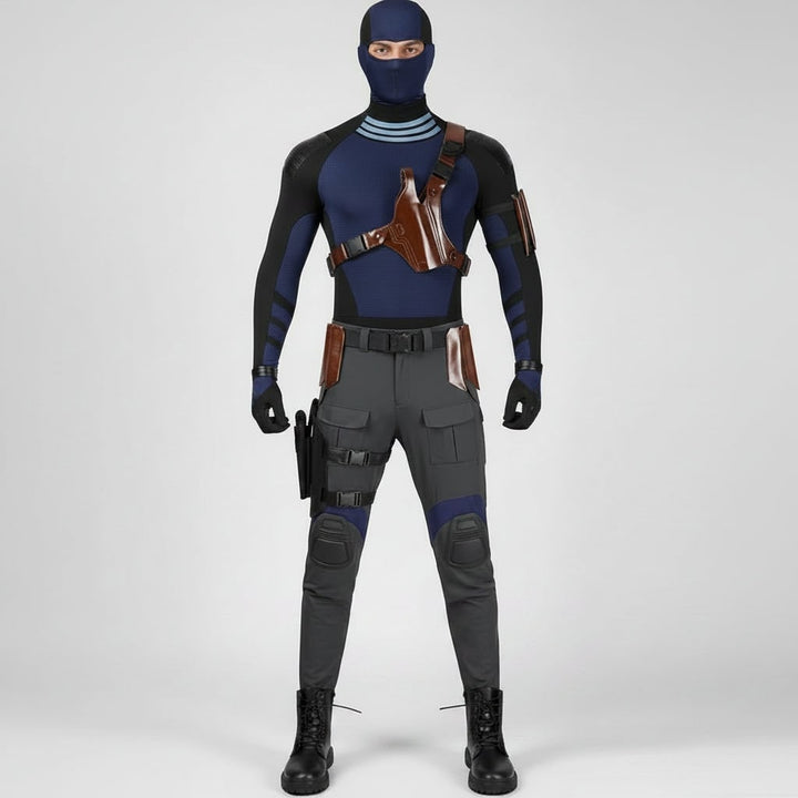 Halloween Cosplay Superhero Costume Set with Tactical Mask Harness and Gloves