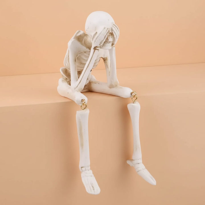Halloween Decorations Home Decor Skeleton Shelf Sitter Set of 3 with Dangling Legs for Mantel