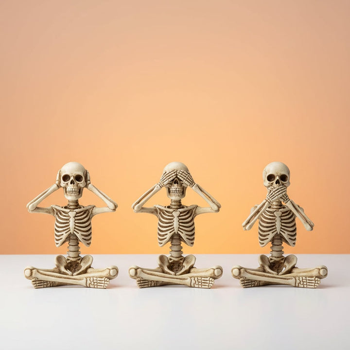 Halloween Decorations Home Decor Skeleton Shelf Sitter Set of 3 with Dangling Legs for Mantel
