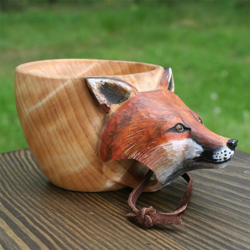 Handmade wooden mug for outdoor adventures and the wilderness