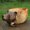Handmade wooden mug for outdoor adventures and the wilderness