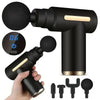 Handheld Mini Massage Gun with Four Interchangeable Heads and LED Display Compact