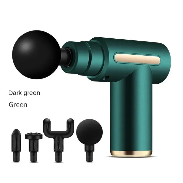 Handheld Mini Massage Gun with Four Interchangeable Heads and LED Display Compact