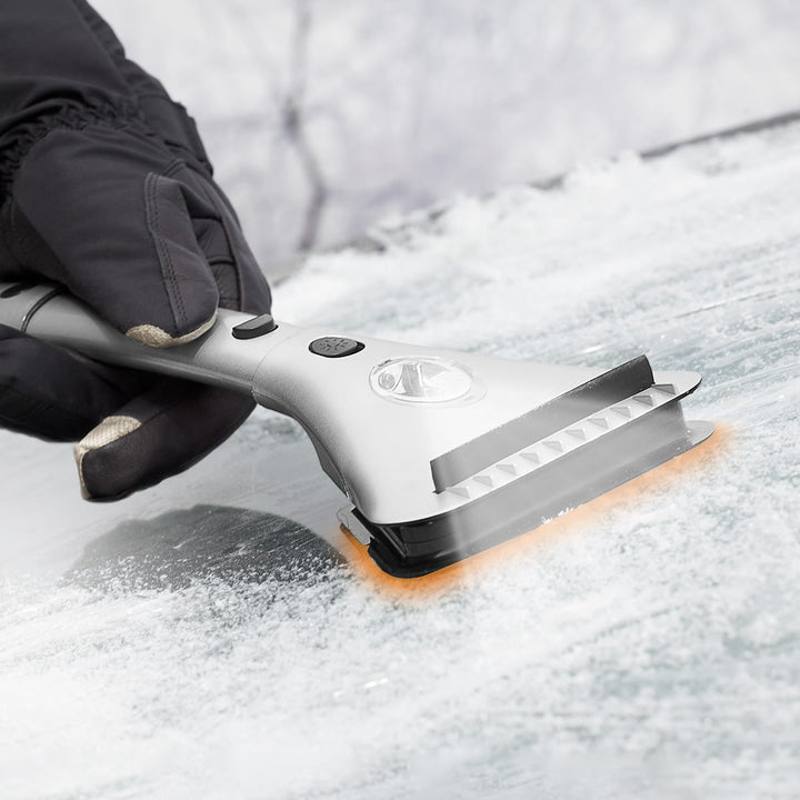 Heated Car Ice Scraper for Window Windshield with Extendable Handle LED Light and 12v Power Cord