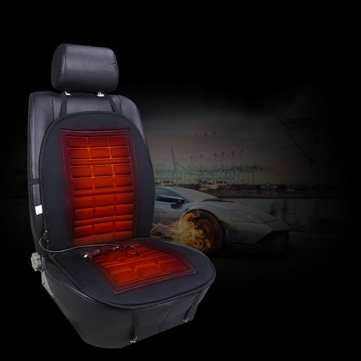 Heated Car Seat Cushion and Cover with 12v Adapter Padded Backrest Ergonomic Auto