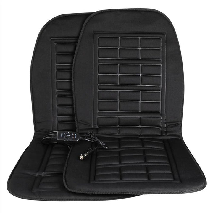Heated Car Seat Cushion and Cover with 12v Adapter Padded Backrest Ergonomic Auto