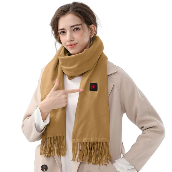 Heated Fleece Scarf and Neck Wrap with USB Power and Three Temperature Settings