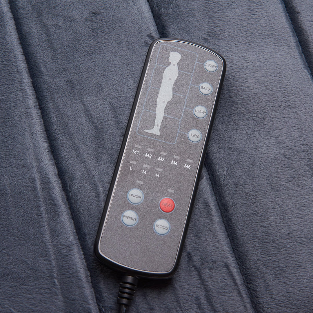 Heated Vibrating Full Body Electric Massage Mat with Wired Remote and Pillow