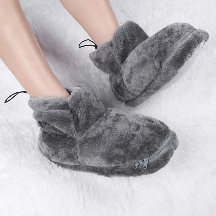 Heated Winter Slippers with USB Warming Plush Bootie and Arch Support