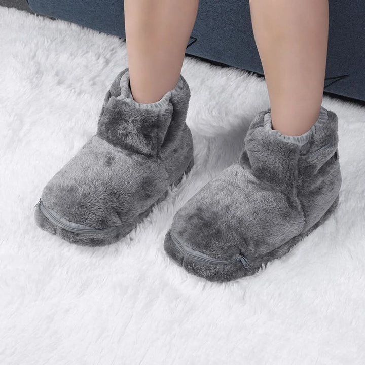 Heated Winter Slippers with USB Warming Plush Bootie and Arch Support