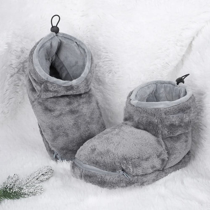 Heated Winter Slippers with USB Warming Plush Bootie and Arch Support