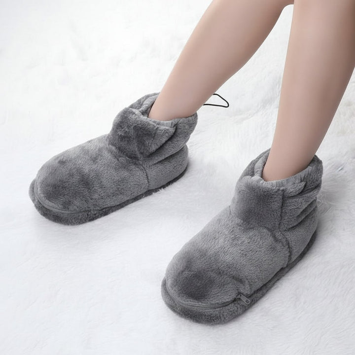 Heated Winter Slippers with USB Warming Plush Bootie and Arch Support