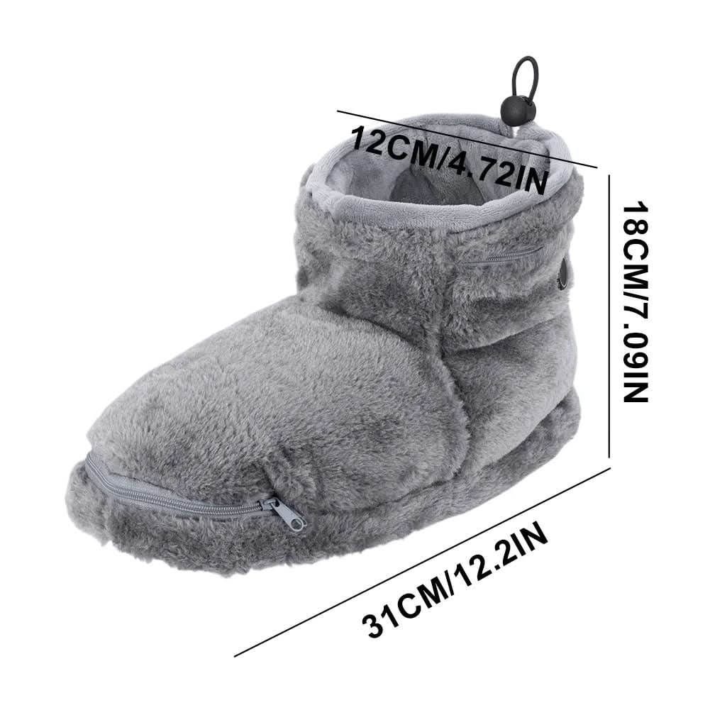 Heated Winter Slippers with USB Warming Plush Bootie and Arch Support