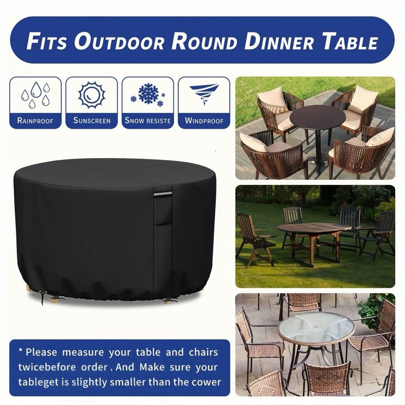 Sturdy Cover for Round Patio Furniture with Vent
