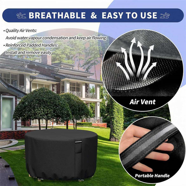 Sturdy Cover for Round Patio Furniture with Vent