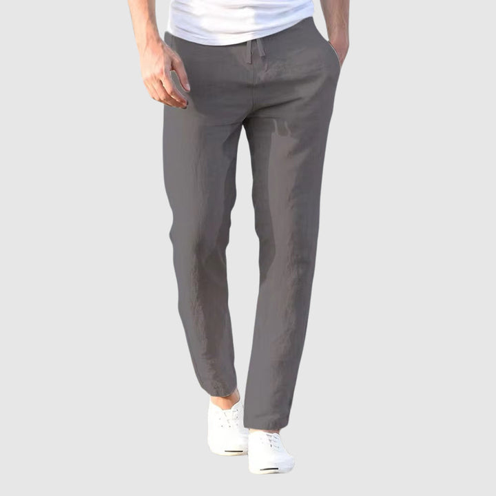 Men's Linen Trousers with Drawstring Waistband