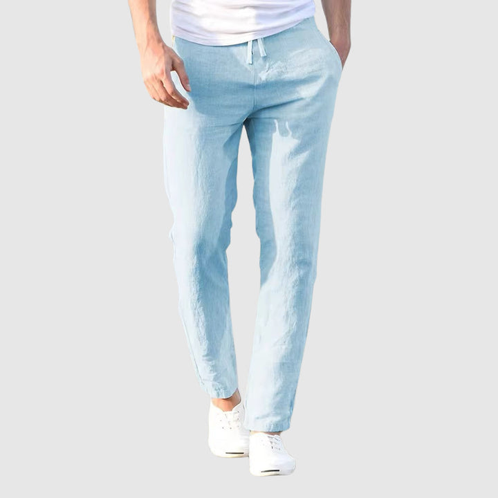 Men's Linen Trousers with Drawstring Waistband