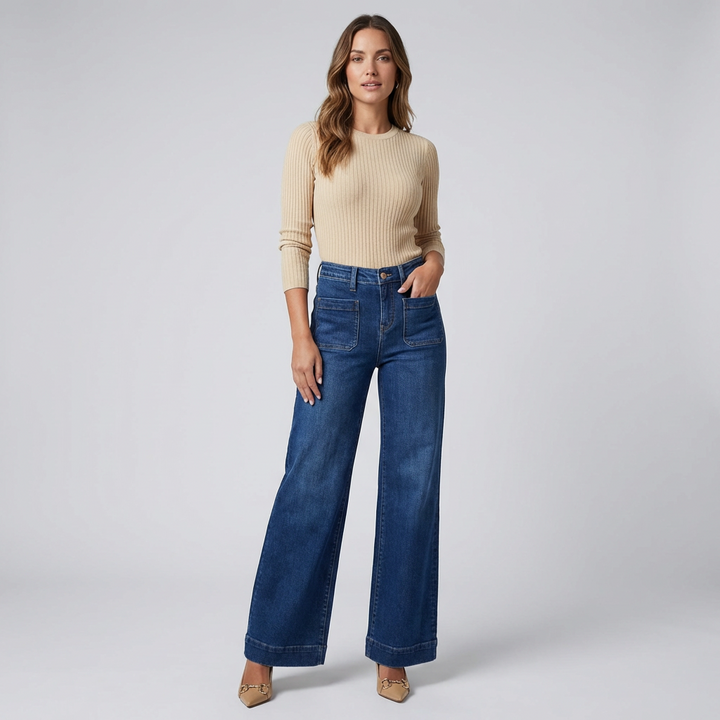 Women’s High‑Waisted Wide Leg Jeans