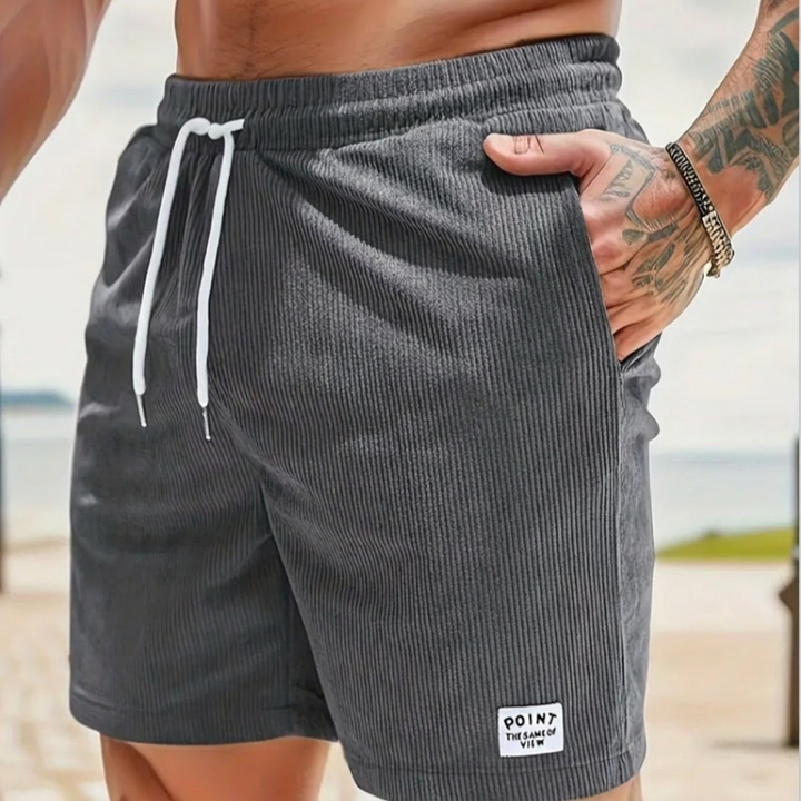 Men’s Lace-Up Drawstring Corduroy Shorts