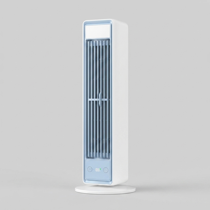 Portable Bladeless Cooling Fan with Remote Control, Rechargeable 3600mAh Battery, 5 Speeds & Oscillation