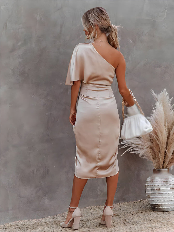 Asymmetrical Off-Shoulder Dress