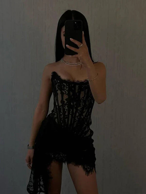Freya Lace Corset Mini Dress — Where Elegance Meets Allure
