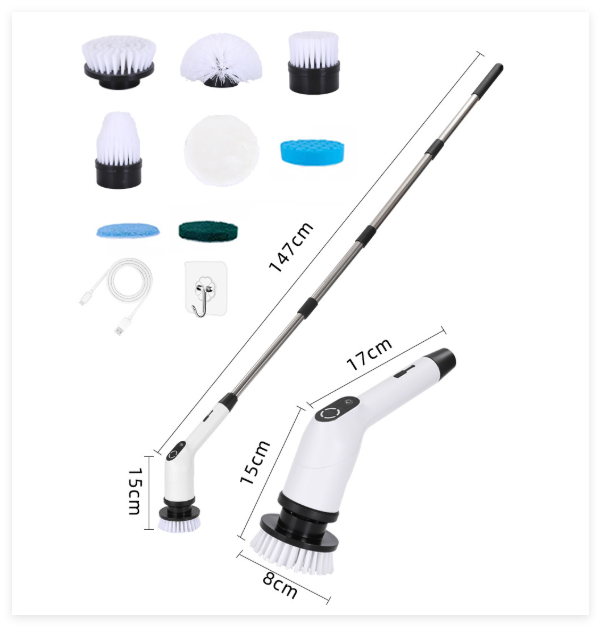 SpinClean Cordless Electric Cleaning Brush with 7 Accessories