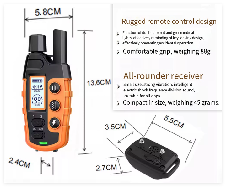 NovaPace Dog Training Collar with 1000m Remote Range, Waterproof