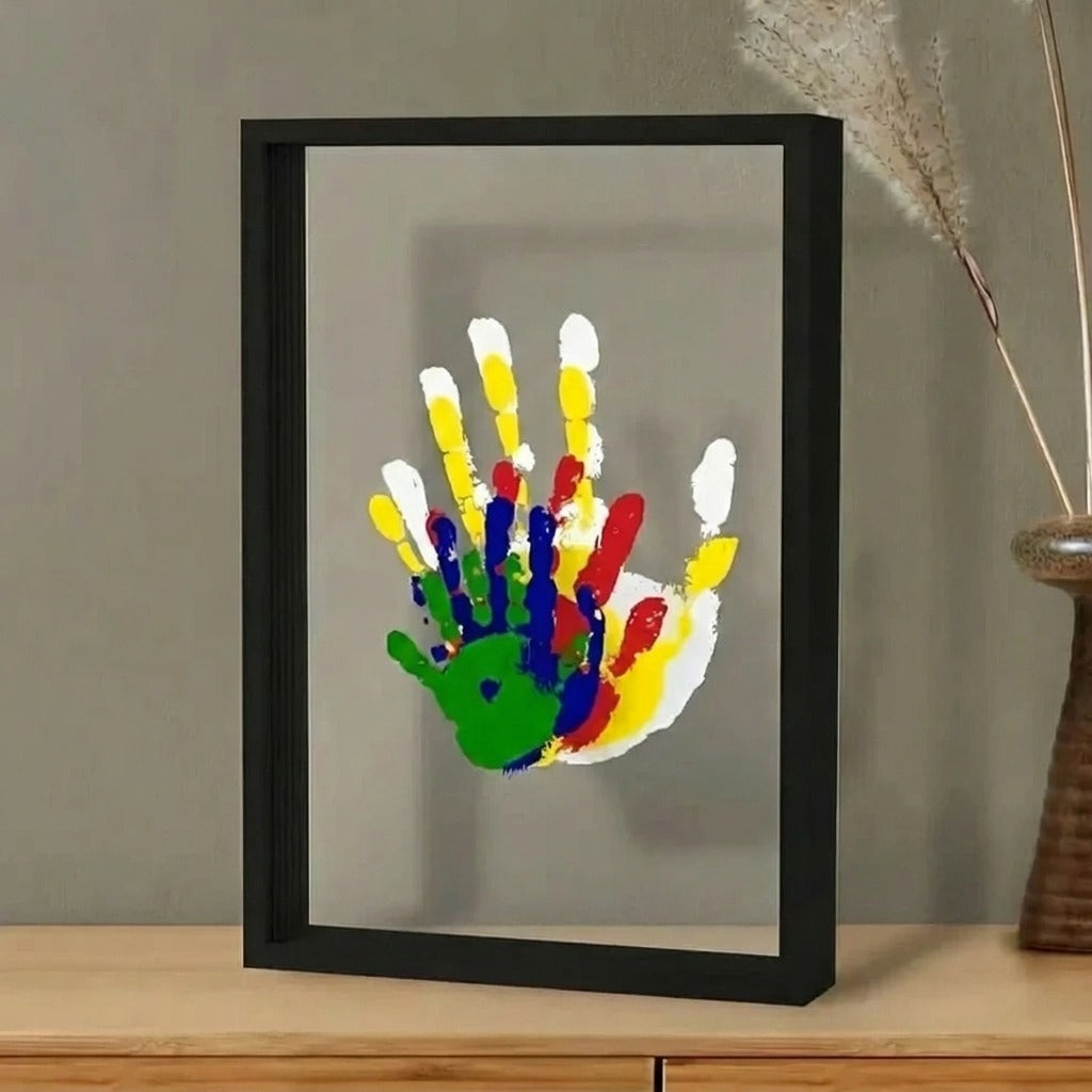 Family handprint keepsake kit with frame