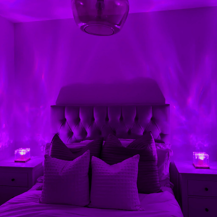 Wave Cube LED Table Lamp with Flowing Coloured Light Waves