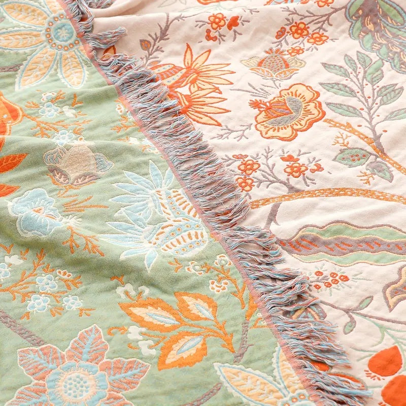 Bohol Rustic – Floral Boho Blanket for Cozy Comfort and Stylish Living