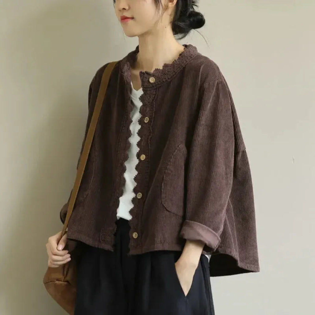 Corduroy Stitch Detail Women's Jacket