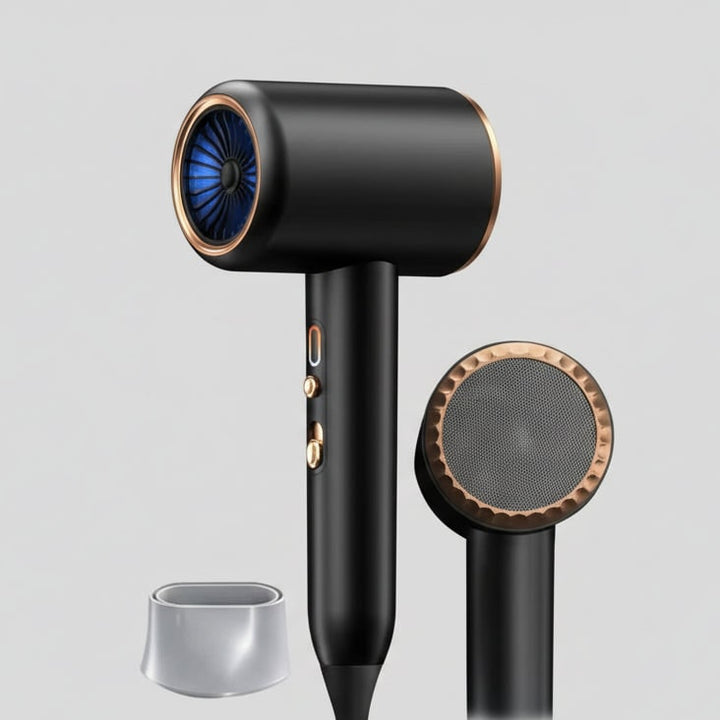 Ionic Professional Hair Dryer with Concentrator Nozzle and Fast Drying Diffuser