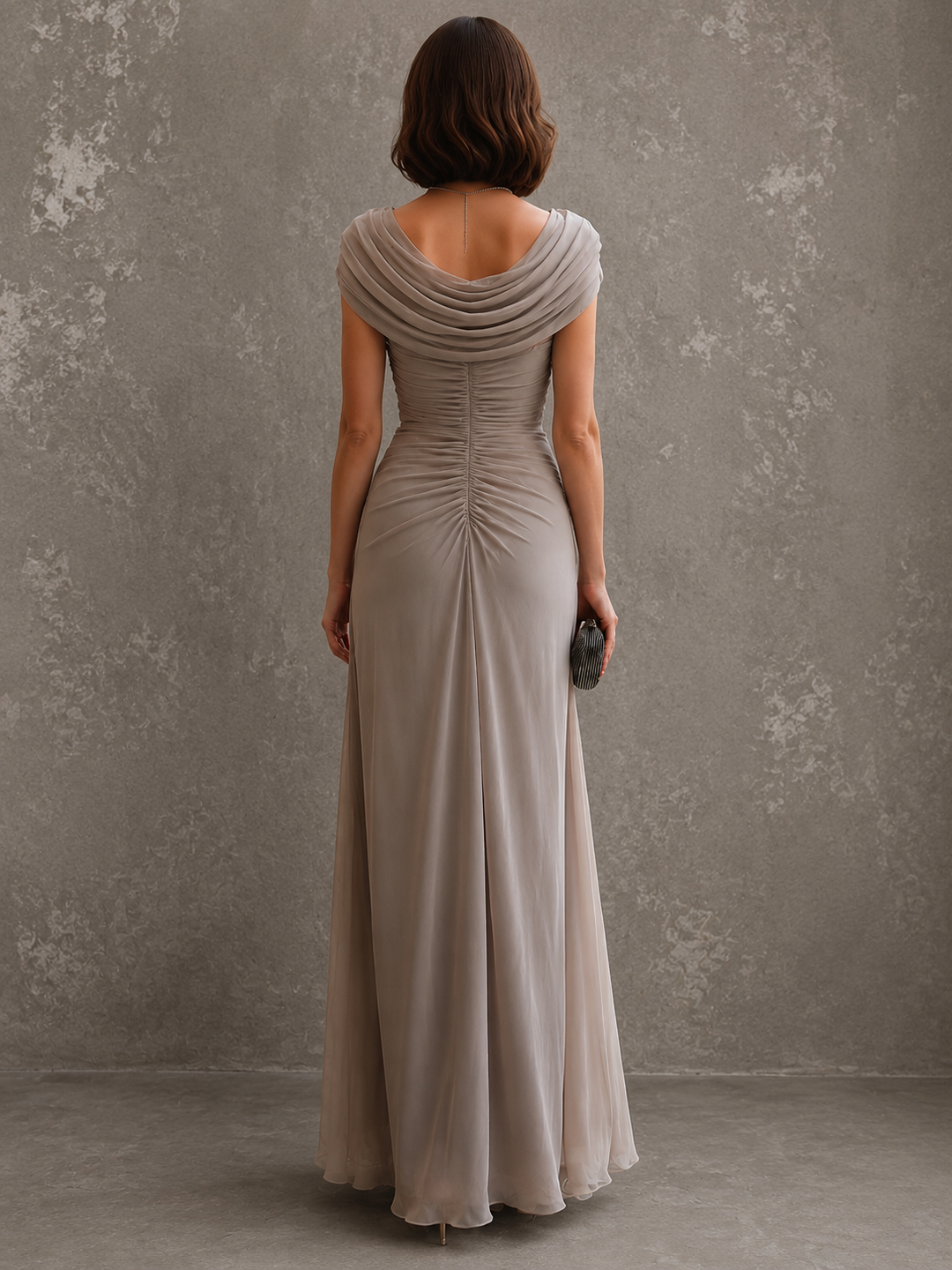Elegant Draped Maxi Dress – Sleeveless Formal Evening Dress