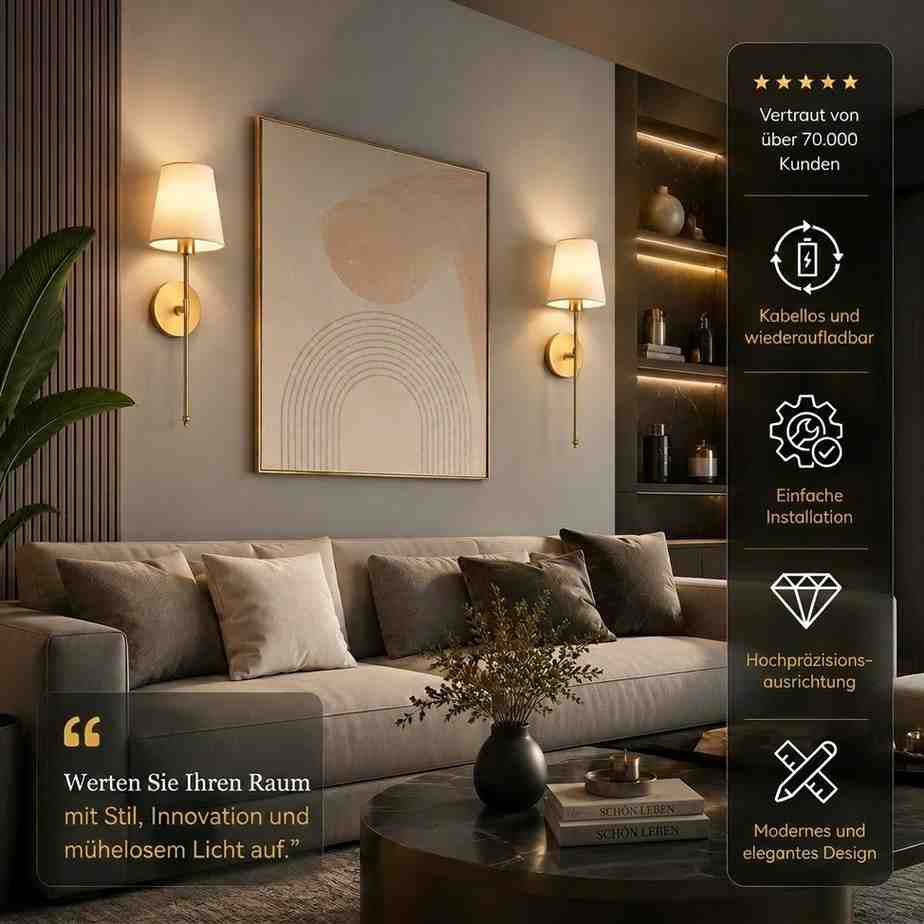Wireless Wall Lamp 2-Piece Set | Adhesoria