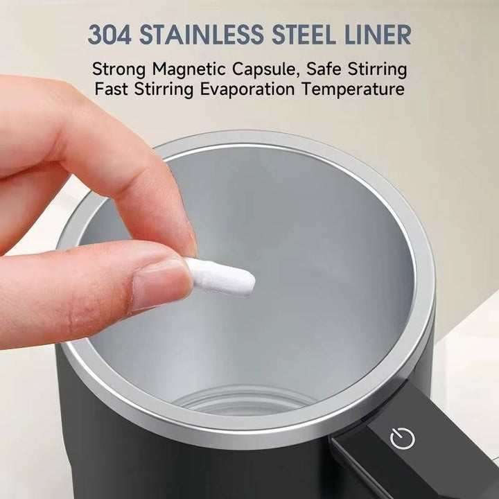 Keep Hot Coffee Self Stirring Travel Mug with Magnetic Mixer and Temperature Display Rechargeable