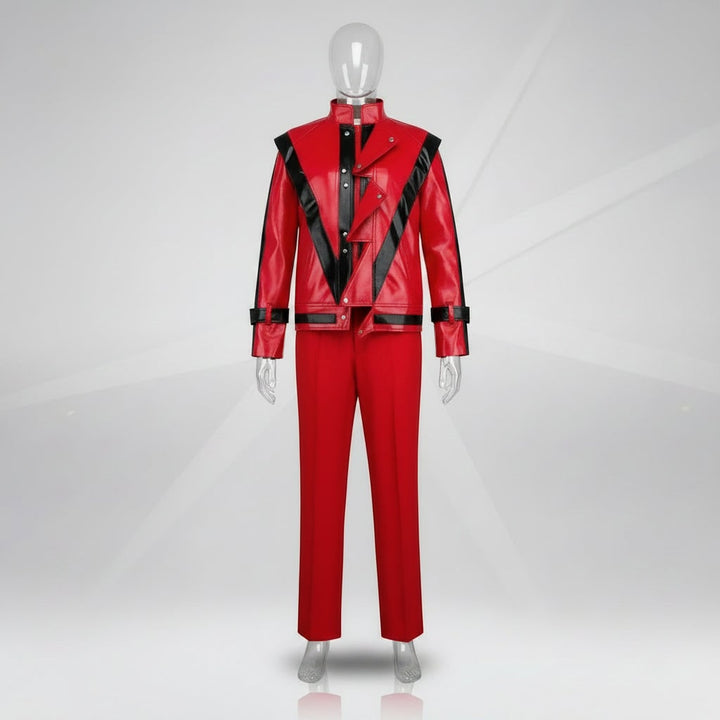 Kids' Halloween Thriller Cosplay Costume Faux Leather Jacket and Pants Two Piece Set for Party