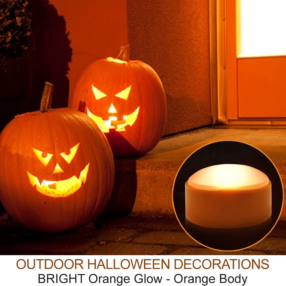 Halloween Jack O Lantern Pumpkin LED Tea Light Candles with Remote Control Battery Operated