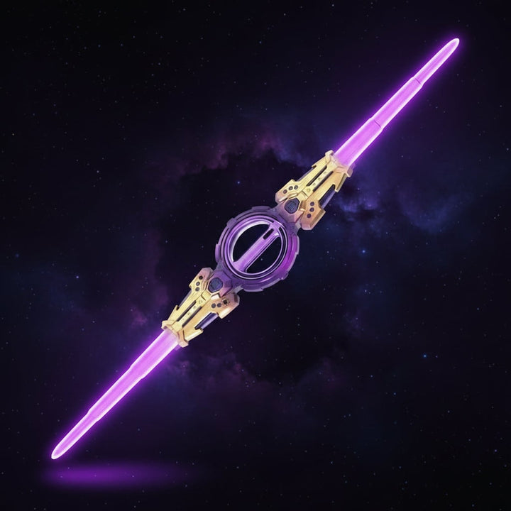 Kids' Halloween Double-Bladed Light-Up Sword Toy with Retractable LED Blades