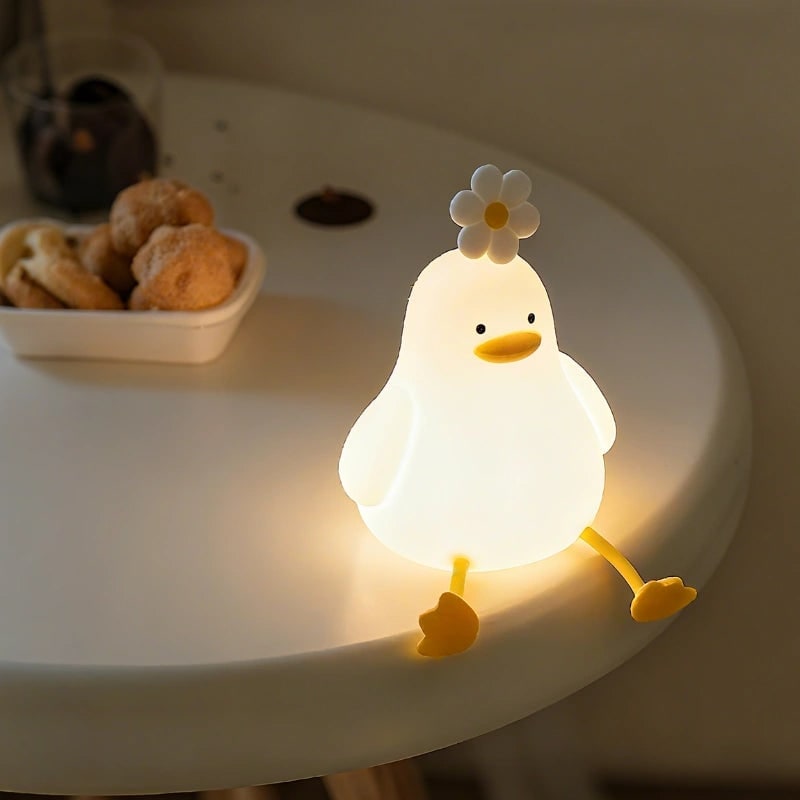 Rechargeable Kids Night Light Soft Silicone Animal Touch Activated Lamp Dimmable