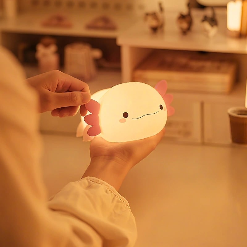 Rechargeable Kids Night Light Soft Silicone Animal Touch Activated Lamp Dimmable