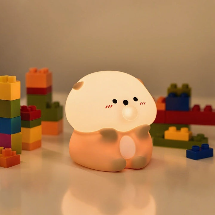 Rechargeable Kids Night Light Soft Silicone Animal Touch Activated Lamp Dimmable