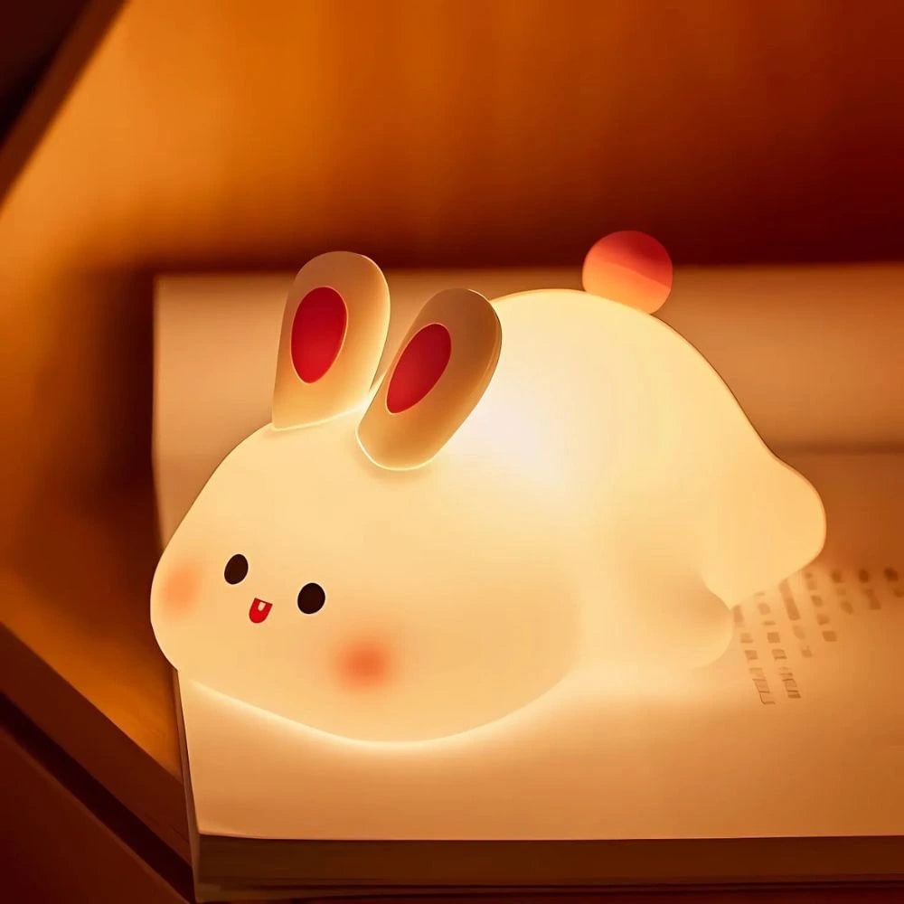 Rechargeable Kids Night Light Soft Silicone Animal Touch Activated Lamp Dimmable