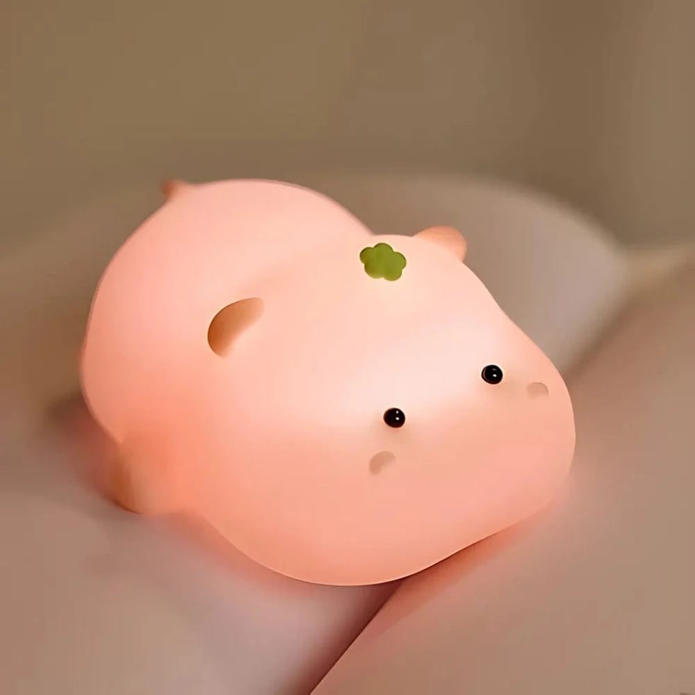 Rechargeable Kids Night Light Soft Silicone Animal Touch Activated Lamp Dimmable